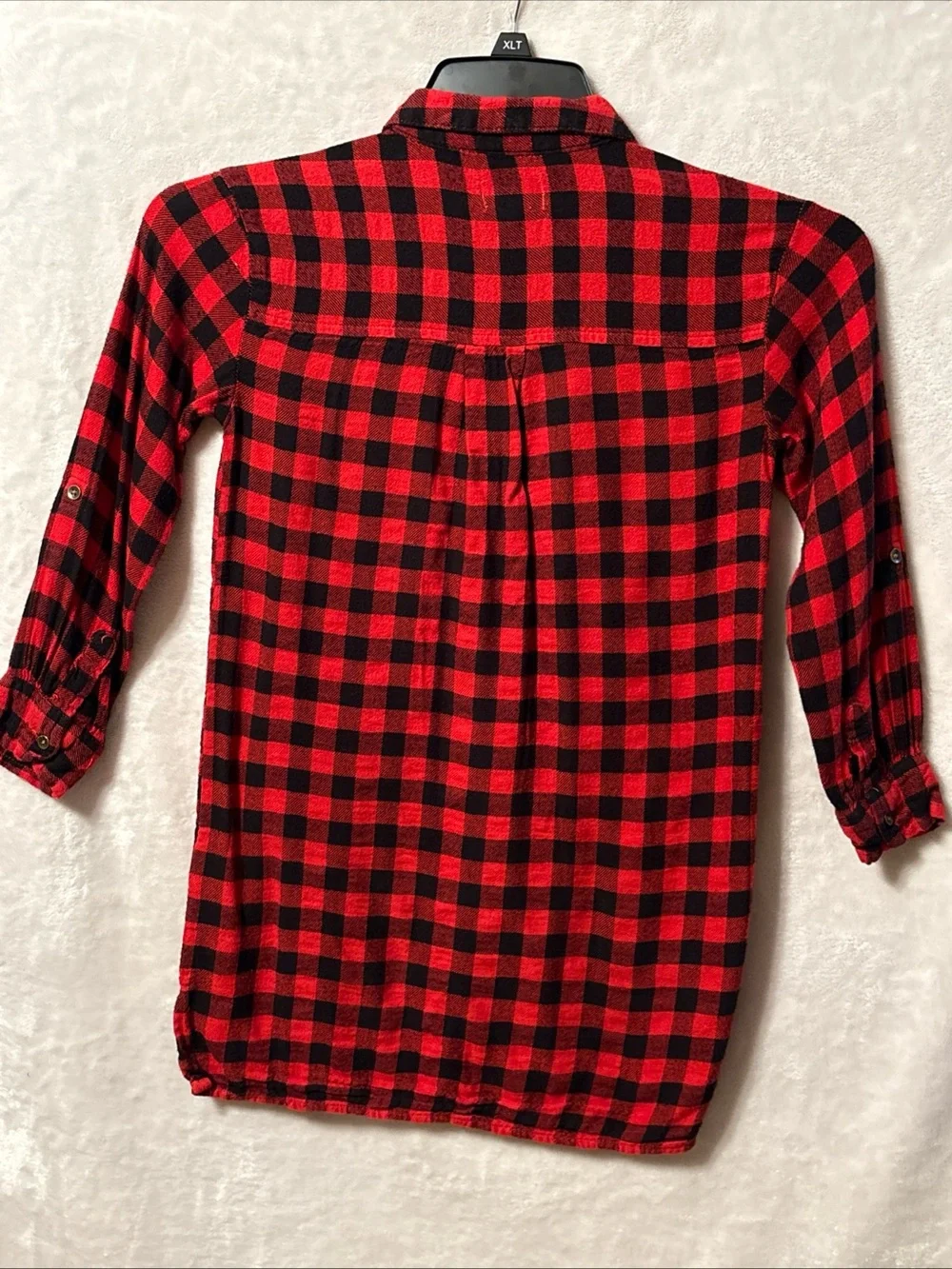 Old Navy Red and Black Buffalo Plaid Shirt-Dress for Kids
